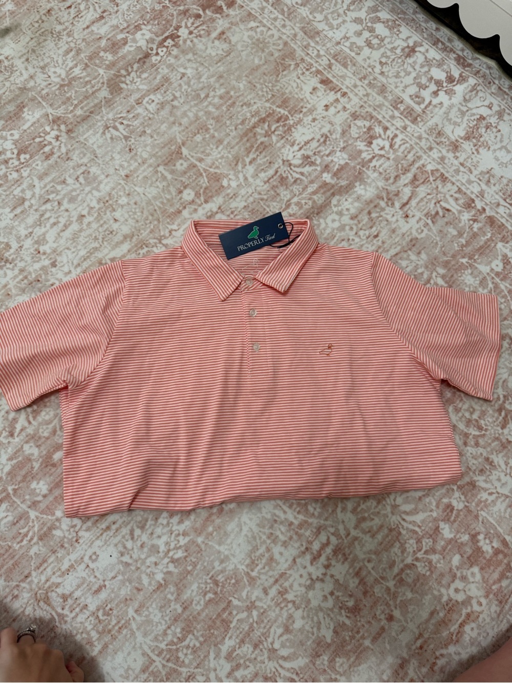 PROSPERITY STRIPED Pink Kids Polo Shirt